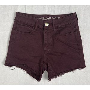 American Eagle Shorts Women 2 Super Stretch X Hi-Rise Shortie AEO‎ Denim Casual